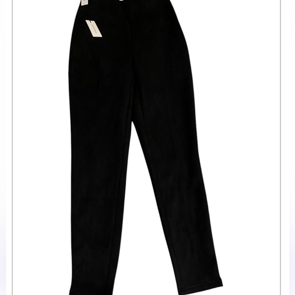 Aritzia Babaton Black Faux Suede Leggings 6 NWT - Picture 3 of 9